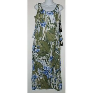 Kasper 2 Pc Set Tropical Blue Green NWT